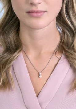 Sale Zinzi zilveren witte parelhanger met witte baquette geslepen zirconia ZIH2135 (zonder collier)