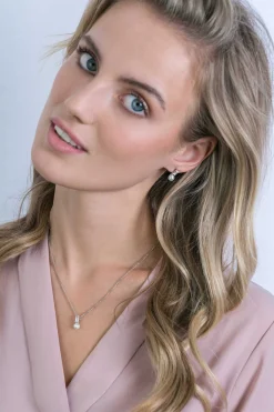 Sale Zinzi zilveren witte parelhanger met witte baquette geslepen zirconia ZIH2135 (zonder collier)