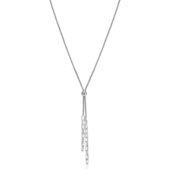 Clearance Zinzi zilveren Y-collier 43–46cm met popcorn schakel en twee bungelende kettinkjes ZIC2710
